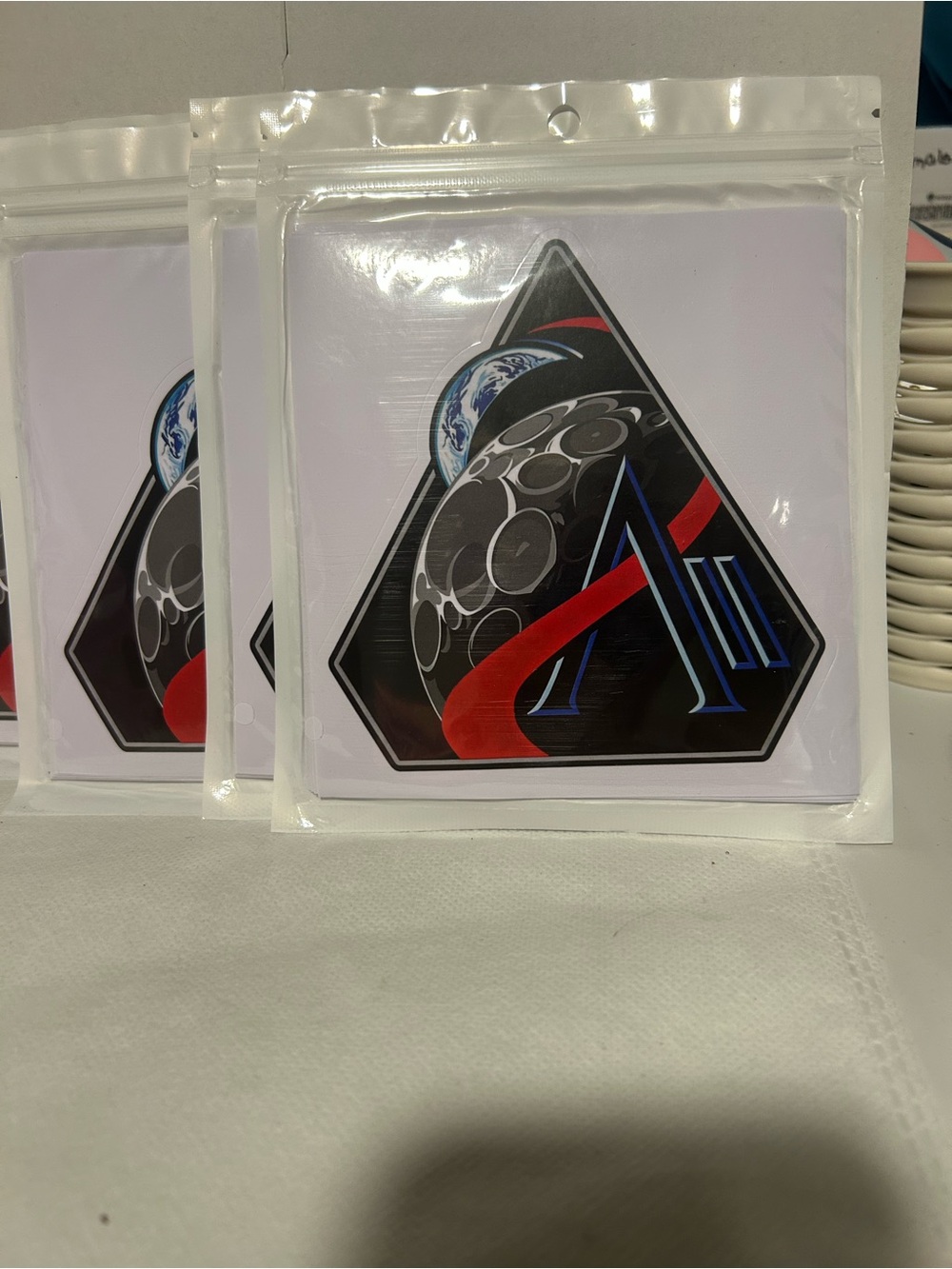 Space Mission Logo Sticker Pack – Black/Red/Blue